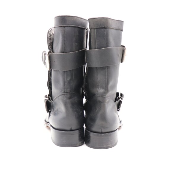 Vintage TUK Leather Boots 2 Buckle Black Leather Men\'s Size 11 Pull On Boots main image 12